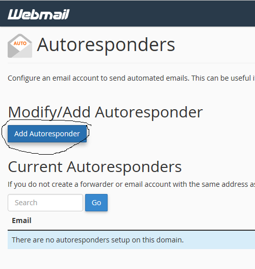 Butonul Add Autoresponder