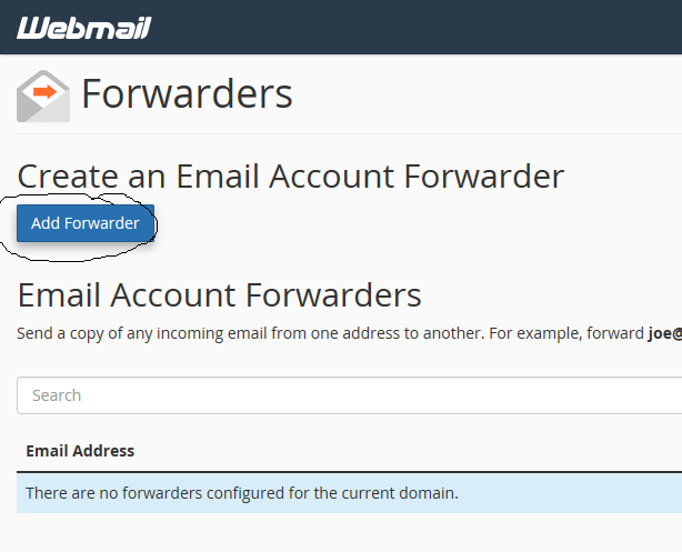 Butonul Add Forwarder